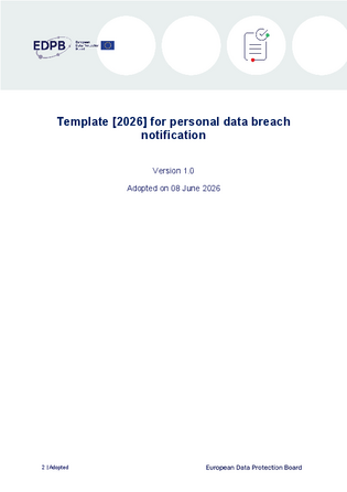 EDPB: Template for personal data breach notification